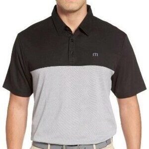 Travis Mathew Mens Sivanish Golf Polo Shirt Black/Quiet Shade Size XL